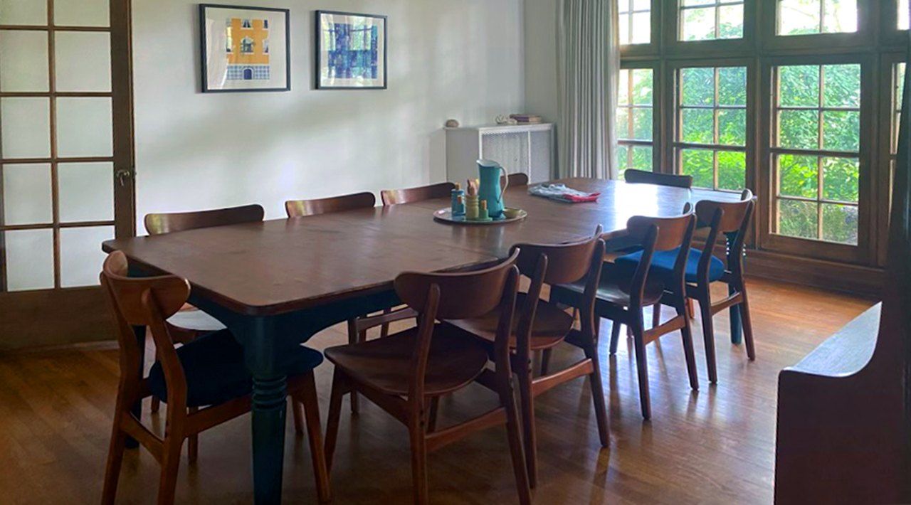 Clean, guest-ready dining room
