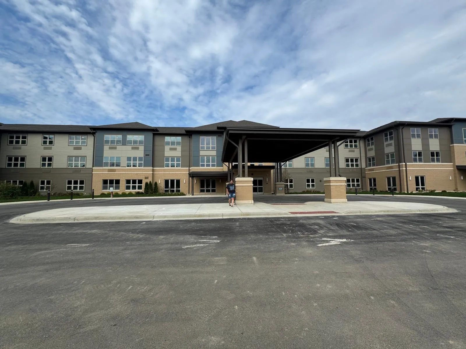 Exterior of Silver Birch of Bedford Heights, a new three-story assisted-living community in Bedford Heights, Ohio
